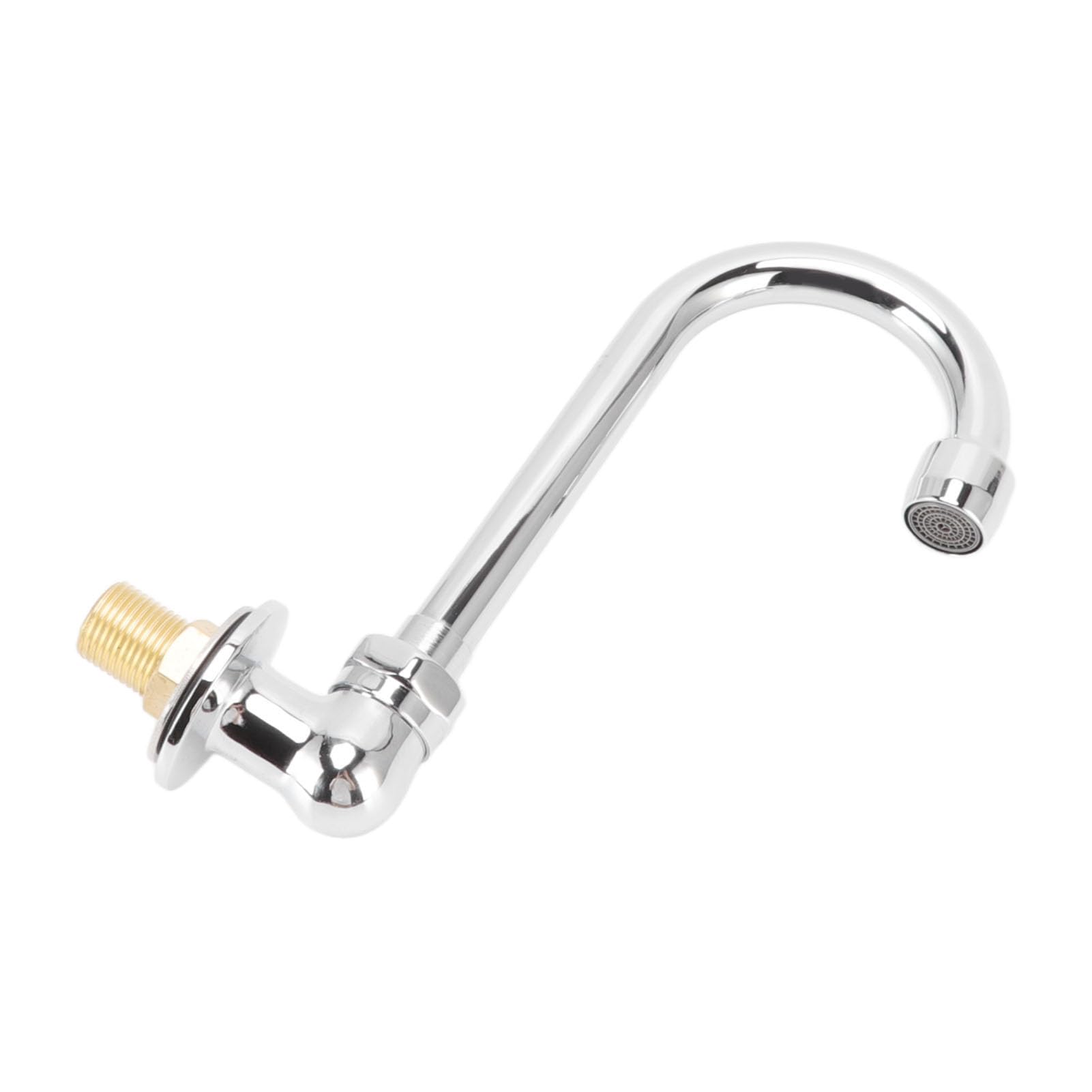 Grifo de Acero Inoxidable con Pedal Rosca G1/2, Grifo de Lavabo con válvula de Rodilla para Montaje en Pared, Ideal para hospitales, Laboratorios y baños.
