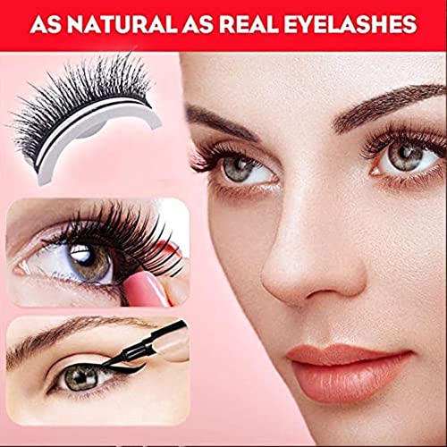 2022 New Reusable Self Adhesive Lashes, Waterproof Reusable Eyelashes No Eyeliner Or Glue, Fake Eyelashes Natural Look, Stable/Non-Slip Natural Lashes, Perfect False Eyelashes For Women (Natural) #TOP3