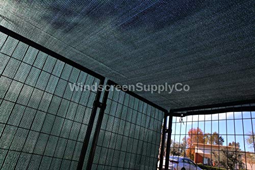 Windscreensupplyco Knitted Shade Cloth 10Ft X 10Ft 85% Sunblock Kennel Shade Cover With Grommets Green (Excludes Kennel) #TOP4