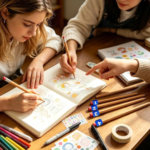 Marcadores de identificación de papelería y tapones de lápiz 2