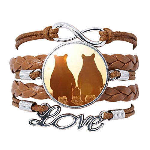 ITODA Personnalisé Bracelet Couple Cuir Tressé avec Votre Photo/Image Bracelets Multicouche Gravure DIY Transfert de Chaleur Cadeau pour Anniversaire/Noël/Fête des Pères/mères/Saint-Valentin