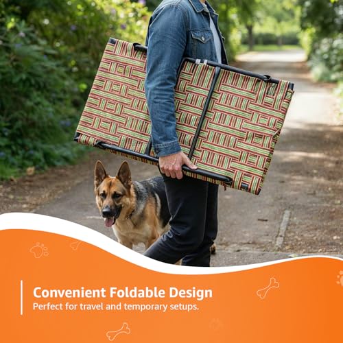 Image of Amazon Basics Leg Fold Dog Pet Bed | Durable Nylon Niwar | 42 x 36 x 12 Inch | Multi-Color