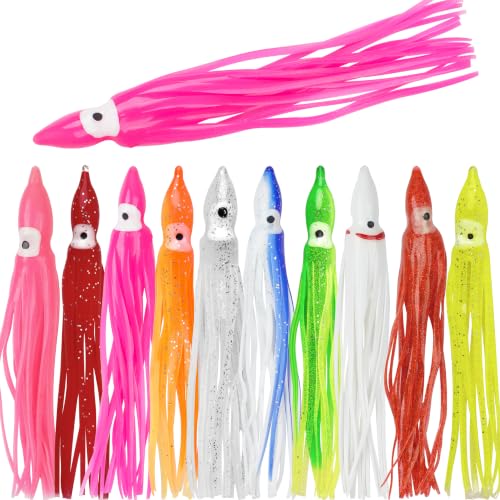 Fishing Squid Skirts Lures Glow Soft Plastic Octopus Skirts