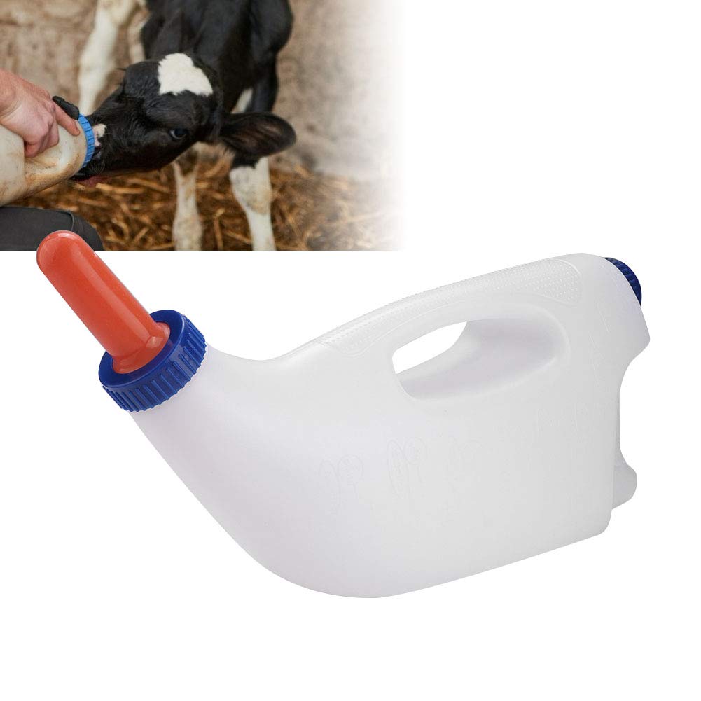 Calf Nursing Bottle, 4L Calf Cow Feeding Milk Bottle Cups Nursing Milk Feeder Animal Feeding Bottle with Handle