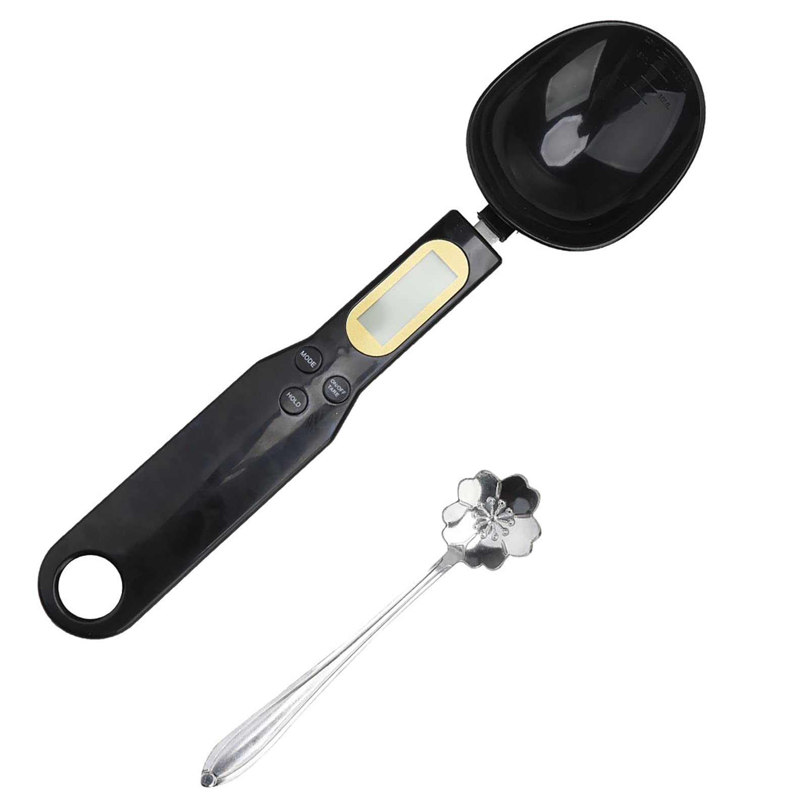 Electronic Measuring Spoon, Black High Precision Digital Weighing Spoon with LCD Display, 1 Pcs Portable Essential Kitchen Gadget for Daily Meals, Baking, and Pet Food Measurement (500g/0.1g)