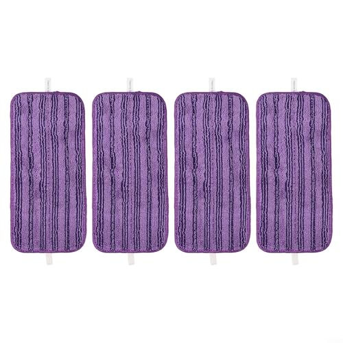 EffiFish Almohadillas de microfibra reutilizables para mopa Swiffer para mopa húmeda de madera dura y fregona rociadora de pisos, recambios lavables para limpieza del hogar, paquete de 4/6 (paquete de