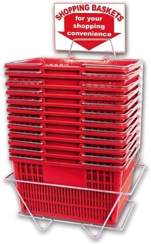 Only Hangers Set of 12 Red Shopping Basket Set