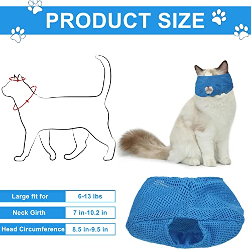 Image of 3 Pcs Cat Muzzles for Grooming, Large Breathable Mesh Cat Muzzles