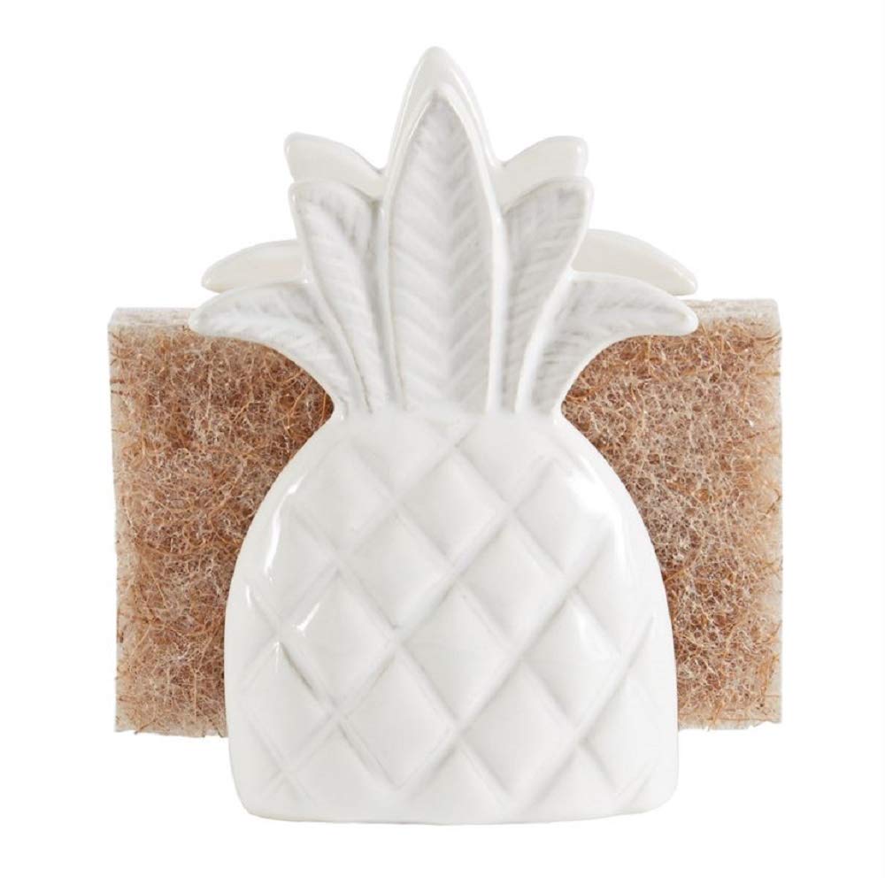Amazon.com: Mud Pie 4265474 Pineapple Sponge Holder, White, 5