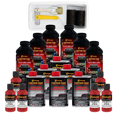 Image of Custom Coat Hot Rod Red 1.5 Gallon Roll-On Urethane Truck Bed Liner Kit