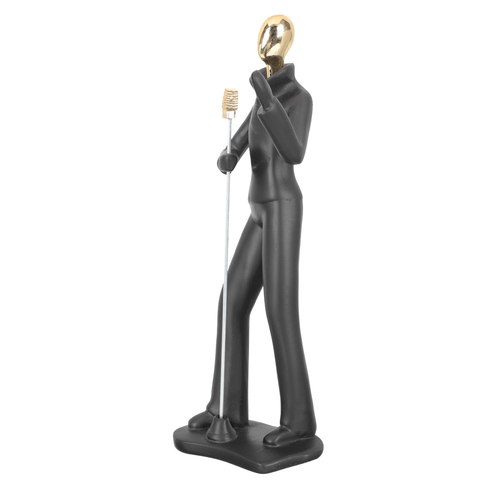 Figura Resina de Base Musical Plana Negra para Decoración del Hogar