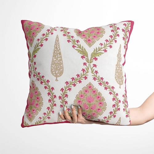 Image of Handmade Throw /Pillow Cushion Cover : 100% Cotton Fabric : High Thread Count : Set of 5