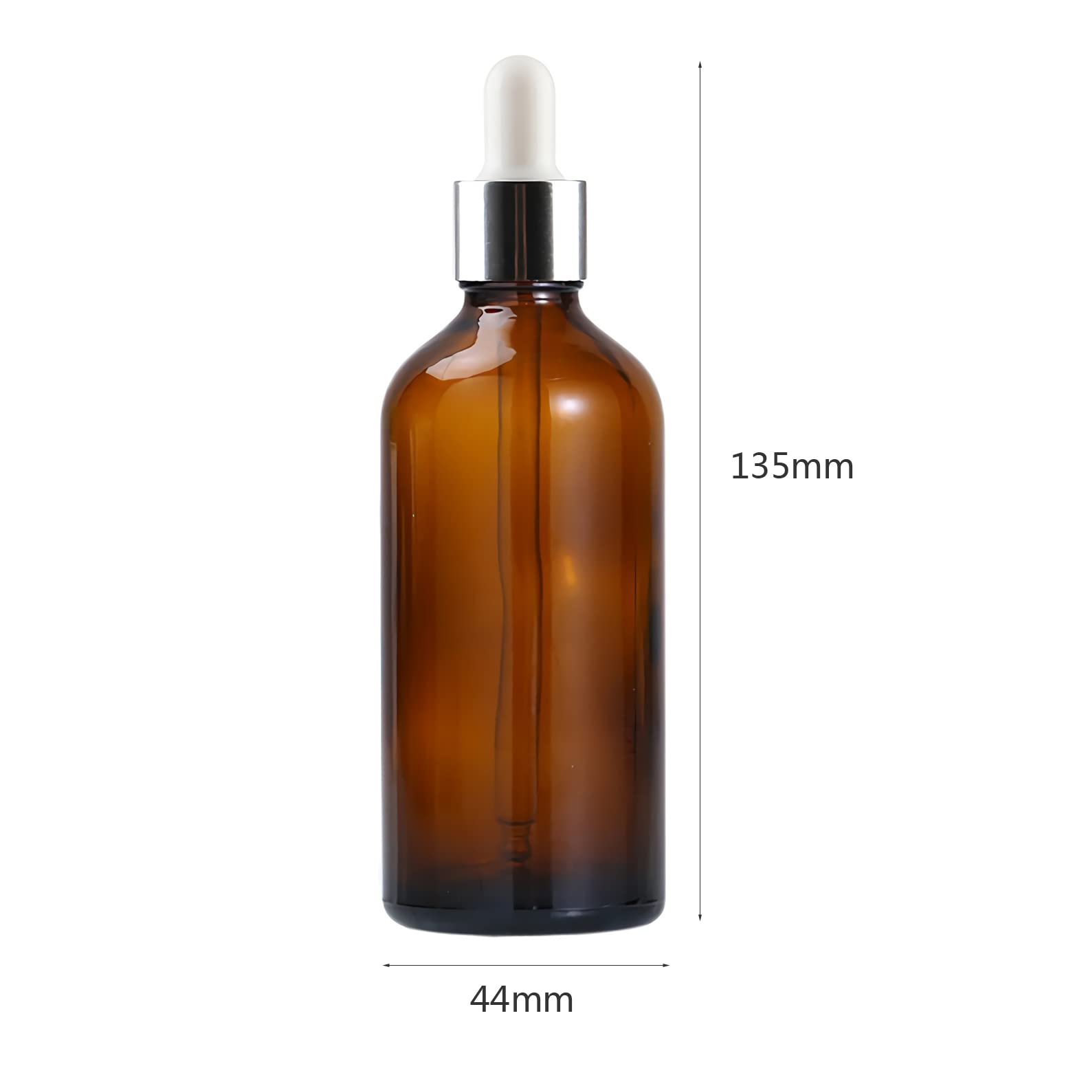 24 Stück 100ml Leere Braunglas Tropfflasche Pipettenflaschen mit Silber Schraubverschluss, 100 ml Braun Glasflasche mit Pipetten Tropfpipetten Glaspipette, 2x Trichter, 24x Etikette