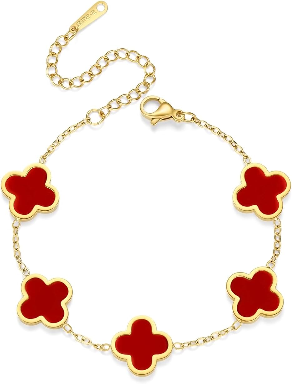 Clover Bracelets for Women 18k Gold Plated Leaf Bulgaria Ubuy