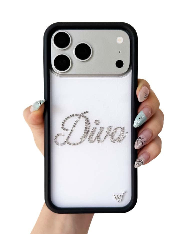 Image of Wildflower Cases - iPhone 16 Pro Compatible - Rhinestone Diva | Impact-Certified 6.5 ft Drop Protection Case, Raised Protective Bumper, Cute Aesthetic Design, Women-Owned Small Business