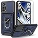 Guisessy Funda para Xiaomi Poco X4 Pro 5G 6.67" Armor Carcasa Cubierta de cámara Deslizante Proteger con 2 Pack Cristal Templado Protector, con 360 Anillo Soporte PC y Silicona TPU Case,Azul