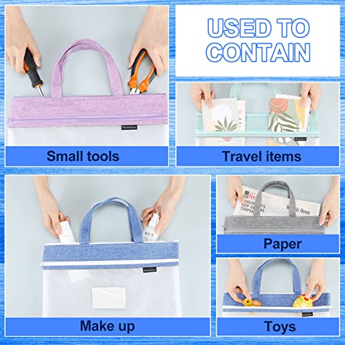 Bolsas para libros con cremallera y malla para proteger documentos A4 3