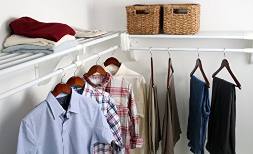 Ez Shelf - Diy Closet Organizer Kit - Expandable To 12.2 Ft. Of Hanging & Shelf Space - White #TOP4