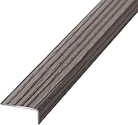 Vista 12 de Tira de transición de nariz de metal para escaleras, grano de madera, para interiores de 0.8 in de ancho, protectores de borde de madera