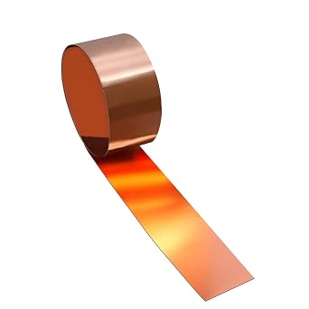 Copper Sheet Roll, 1000x50x0.5mm Copper Flashing Roll, 25 Gauge Thick Pure Copper Plate & Strip for Roofing, DIY Projects, House Repair, Crafts and Metal Working