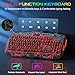 BlueFinger Backlit Gaming Keyboard and Mouse Combo,USB Wired Backlit Keyboard Mouse Game Set,Multimedia Keys,3 Color LED Crack Illumination Keyboard Mouse for Game and Work