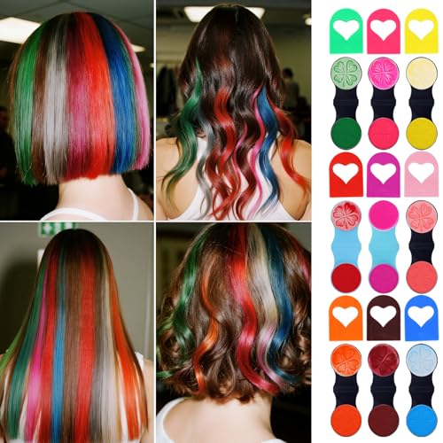 Lot de 10 peignes à craie pour cheveux pour filles de 4 à 12 ans - Lavables - Coloration temporaire des cheveux pour filles de 4 à 12 ans - Pour fête, cosplay, anniversaire d'enfant, bricolage et – vue 9