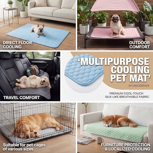 MICROCOSMOS Summer Cooling Mat & Sleeping Pad- Water Absorption Top, Materials Safe, Easy Carry, EZ Clean. Keep Cooling for Pets, Kids and Adults.(Pink, 40" x 28") by MICROCOSMOS - Used condition - Image 6