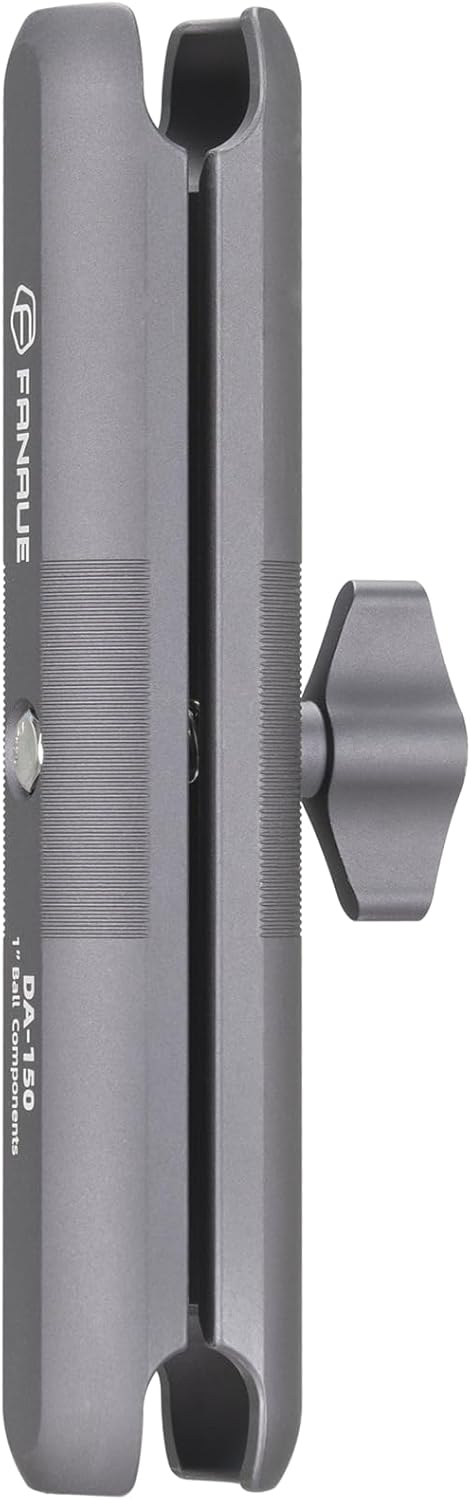 FANAUE Aluminum Phone Holder with 150mm Double Socket Arm Compatible with 6-8.5" Smartphone - with B Size 1" Ball Components for RAM Mounts