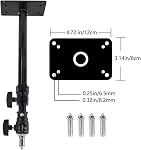 Camera Wall & Ceiling Mount, Black, Aluminum, 14.1-21.6inches/36-55cm, Universal Adapter for Photo Studio Video Light, Flash, Ring Light, Reflector