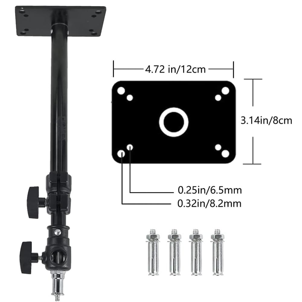 Stojak na lampę sufitową do montażu na ścianie 36-55 cm z uniwersalnym adapterem ramieniem fotograficznym do studia fotograficznego, lampy błyskowej, pierścieniowej, reflektora