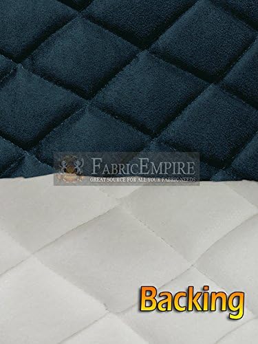 Micro Fiber Passion Suede Fabric Diamond 2" x 3" Quilted Foam Backing Upholstery 52" Wide Sold by The Yard (Navy)