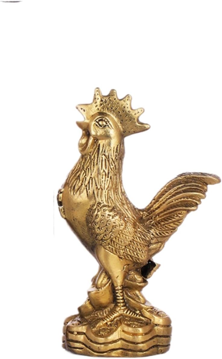 纯铜大公鸡摆件 Feng Shui Home Office Decor Chinese Gifts 福字 Brass Chinese Zodiac Feng Shui Deco, 十二生肖鸡金鸡工艺品桃花家居卧室装饰品摆设 7985