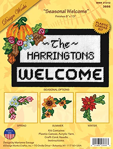 Image of Design Works Crafts Seasonal Welcome Plastic Canvas Kit
