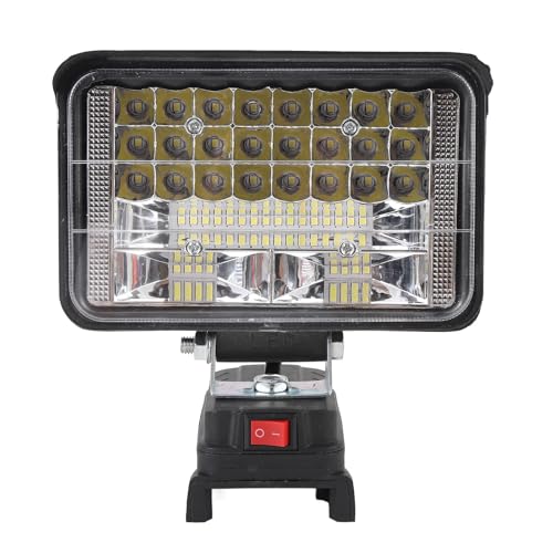 Lampe de Travail LED, Projecteur LED Super Lumineux 50 W 5 400 Lm, Lumière Blanche Froide 6 000 K, éclairage de Chantier Extérieur Portable avec 2 Ports de USB pour le Camping et