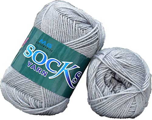 Image of M.G ENTERPRISE Nylon Steel GreyCrochet Yarn 200 Soft Wool Thread for Knitting and Handmade Craft