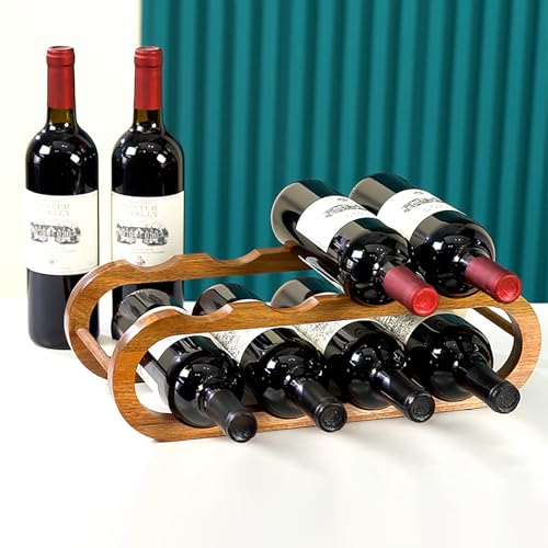 Bottle Display Shelf, Water Bottle Organizer 2 in 1 for Cabinet and Countertop, Sturdy and Durable Wine Storage Cabinet Shelf Adjustable in 2 Sizes (Acacia Wood 2 Tier)