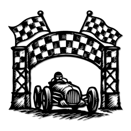 Racing Car Finish Line Metal Wall Art Metal Signs Metal