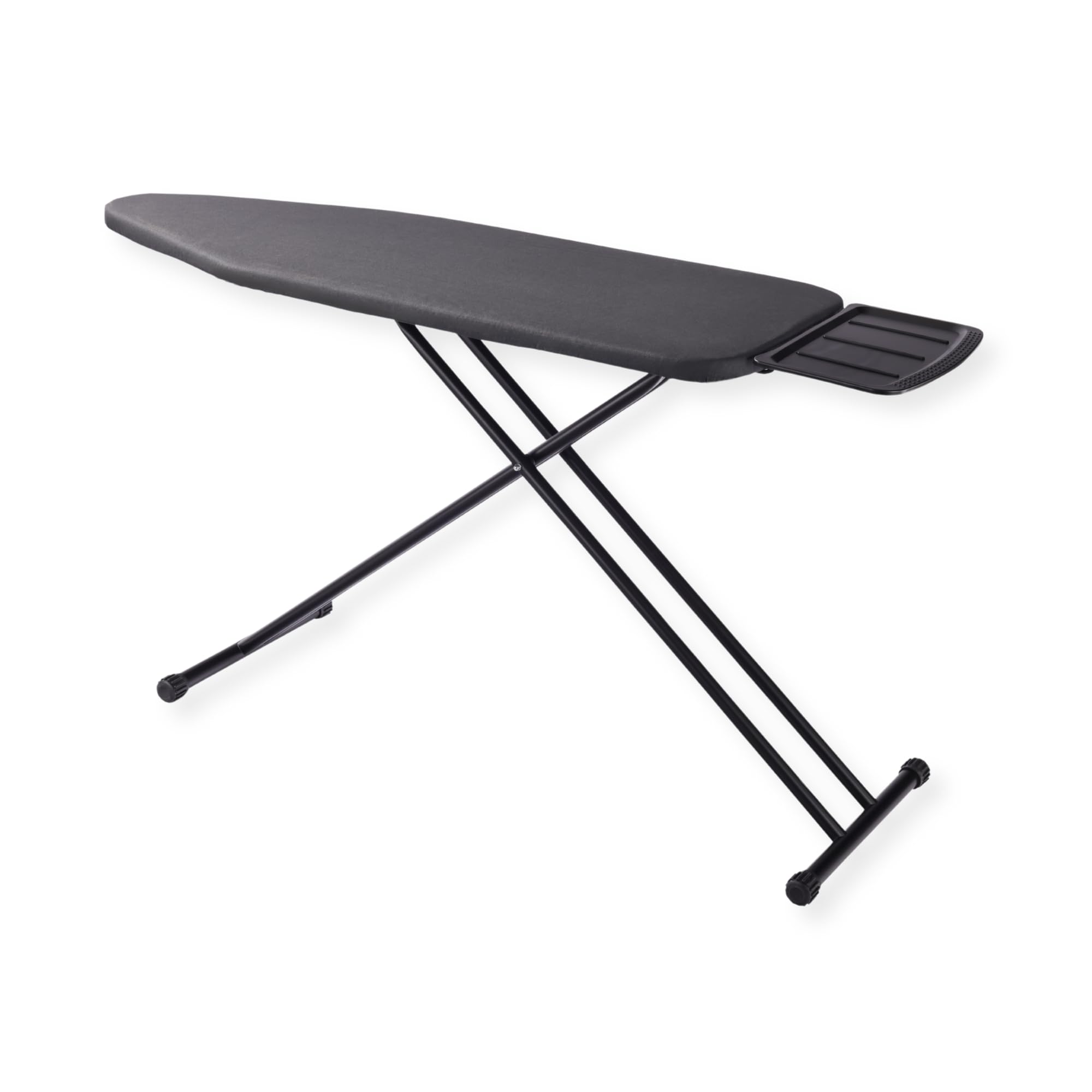 SensaHome Asse da Stiro – Tavolo da Stiro Pieghevole con Supporto per Stiratrice a Vapore – 125x45 cm – Denim Nero