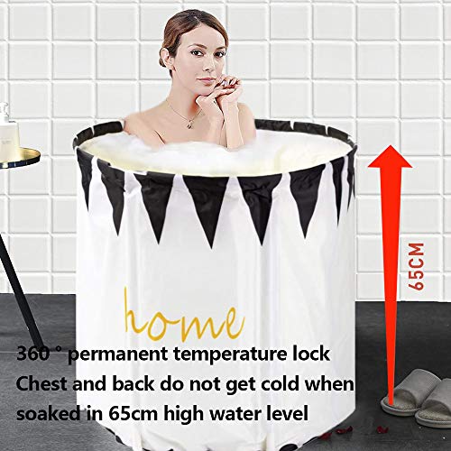 Foldable Bathtub Portable Soaking Bath Tub,Eco-Friendly Bathing Tub for Shower Stall,Thickening with Thermal