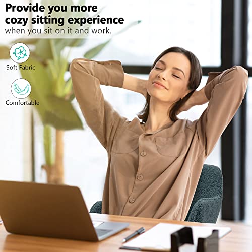 Modern Teddy Home Office Chair, Upholstered Cute Desk Chair With Gold Metal Legs, Adjustable Swivel Task Chair With Wheels, Vanity Chair For Girls Women Small Space Bedroom Study Makeup, Green #TOP4