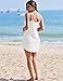 AI'MAGE Women's Spaghetti Straps Swimsuit Coverups Sleeveless Swimwear Coverups Bikini Cover Ups V Neck Beach Dress White XX-Large