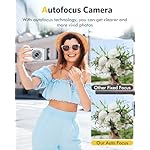 Digital Camera, Auto Focus 4K Vlogging Camera with FHD Dual Lens 48MP 16X Digital Zoom with 32GB Card, YouTube Portable Compact Point and Shoot Cameras for Teens Beginner Adult,2 Batteries,White - Image 4