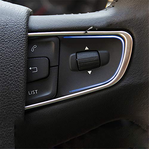 Lot de 2 enjoliveurs de volant pour console centrale 508 2011-2016 Chrome Décoration d'intérieur Style en acier inoxydable Cover