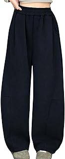 Pantalones de entrenamiento para niños, unisex, pantalones de ocio con goma elástica, cintura elástica, algodón, pantalones térmicos, cordón, ajuste holgado para 4-15 años, Negro , 8-10