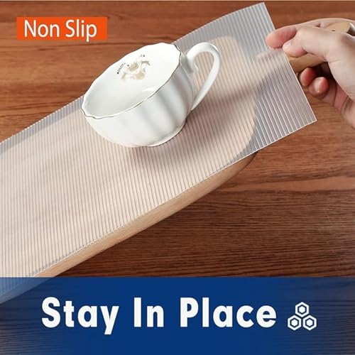 Image of ElastPro EVA Food Grade Washable Anti Slip Mat /Sheet for Fridge, Shelf Liner, Table, Kitchen Drawer mat (Line Clear, 10 Meter)