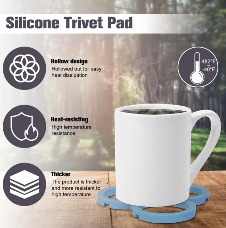 Miniatura 2 de 2 alfombrillas de silicona más gruesas, soporte para ollas calientes para mesa, platos calientes, ollas, sartenes, antideslizante y resistente al