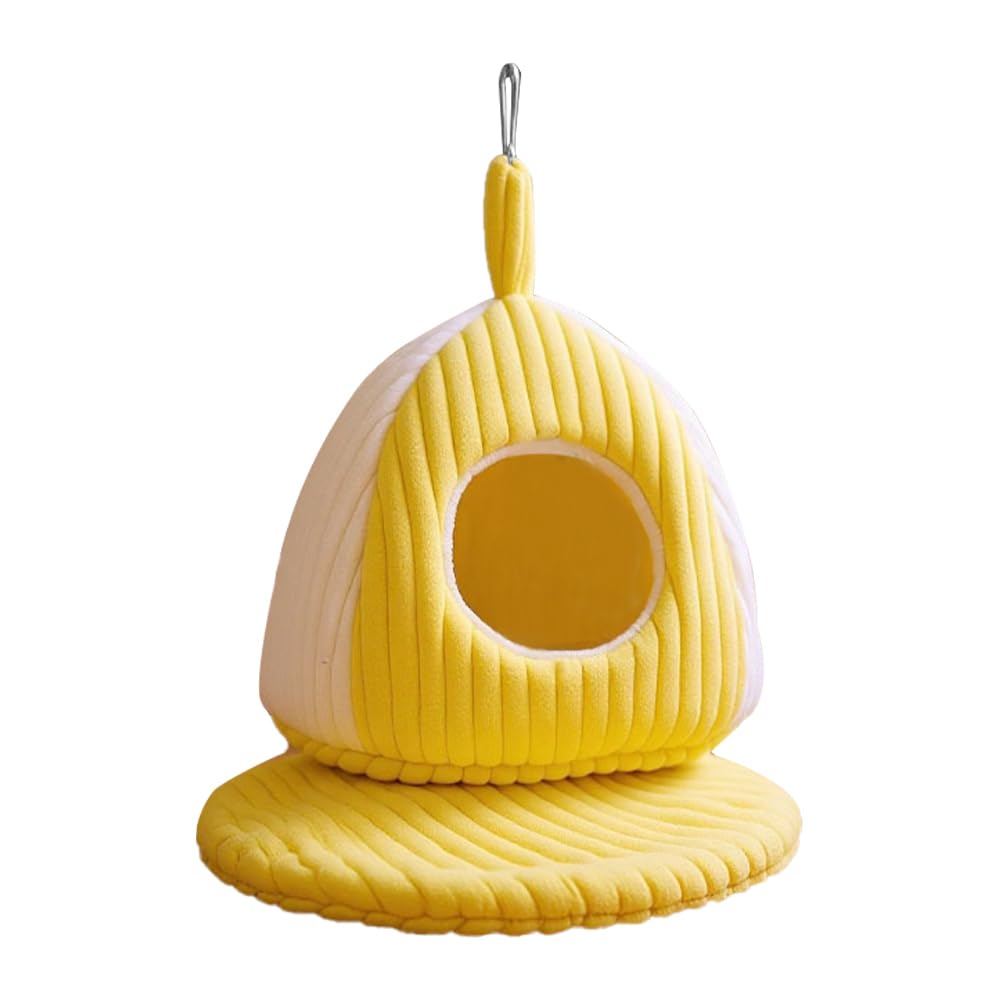 MiOYOOW Nid d'oiseau Chaud d'hiver Chaud, Hamac Épais Suspendu pour Perroquet, Lit Comfortable pour Planeur en Coton, Coussin Amovible Intégré pour Le Sommeil et Le Jeu des Animaux de Compagnie