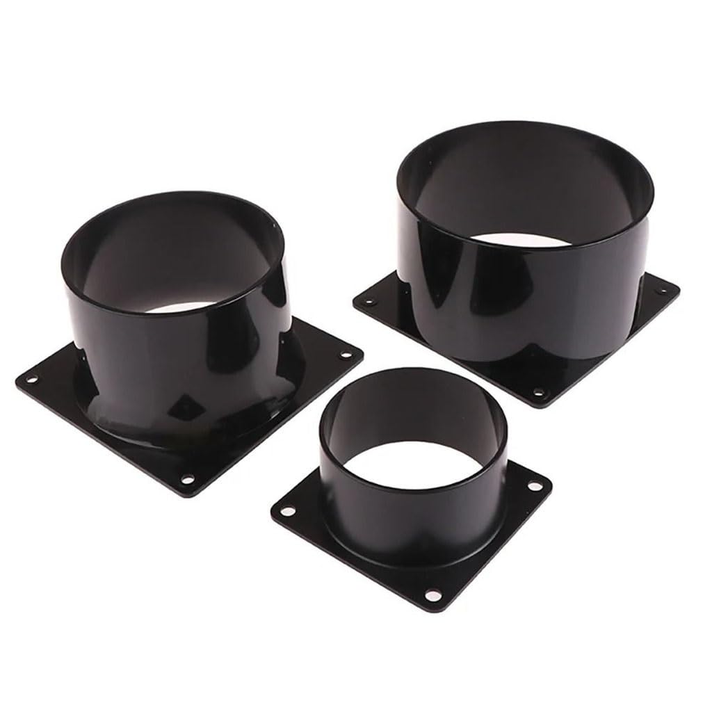 1 connettore a flangia inferiore quadrato nero in ABS resistente, multi-dimensioni 75/100/120/150 mm, adattatore di ingresso e uscita (150 mm)