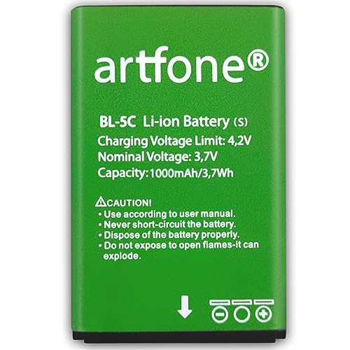 Batteria BL-5C 1050 MAh Compatibile Nokia N70, 6230, 6600, 6630, 6680 E Molti Altri – Zero Cicli, Li-Ion