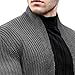 Men's Slim Fit Button Down Comfort Sweater Knit Solid Open Front Outdoor Sweater Warm Pocket Fall Winter Sweaters (Dark Grey,3X-Large)